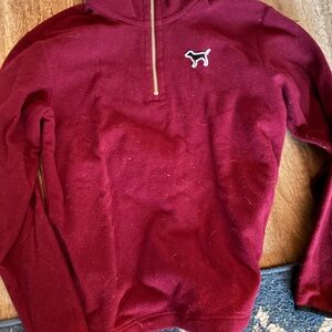 Pink  women’s Maroon Half-Zip Sweater